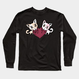 Valentine two cat Long Sleeve T-Shirt